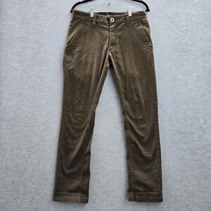 Brixton Men Pants 30/30 Brown Chino Twill Reserve‎ Pant Button 28" Inseam